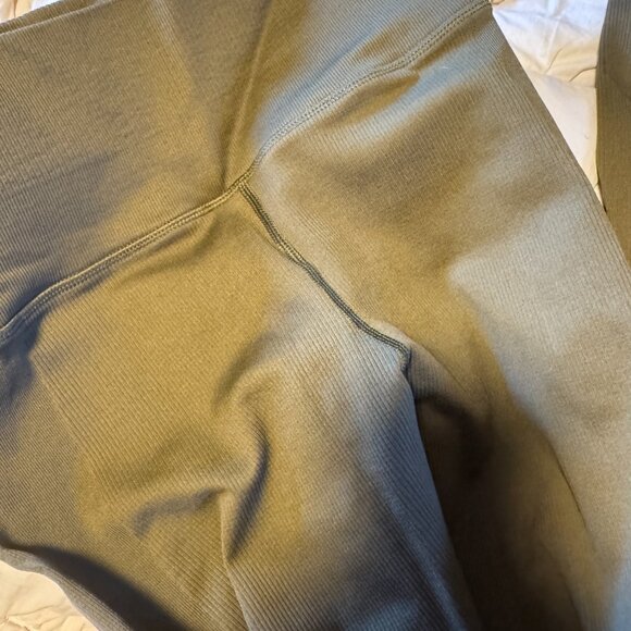 Aurora Seamless Tight Ribbed Leggings Acacia Olive Green - Picture 4 of 5